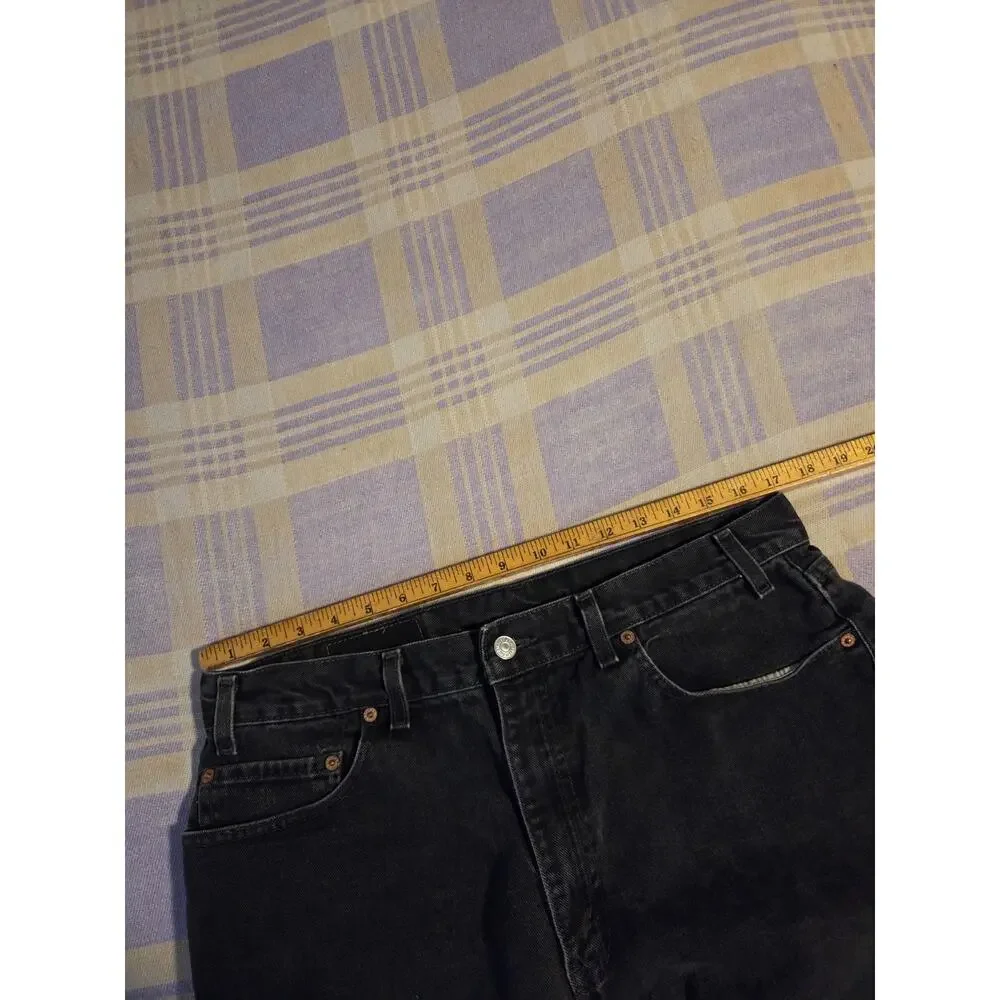 Vtg Levis 550 Mens 36 X 34 Fit 34 X 32 Relaxed Fit Denim Jeans Black Faded 90s